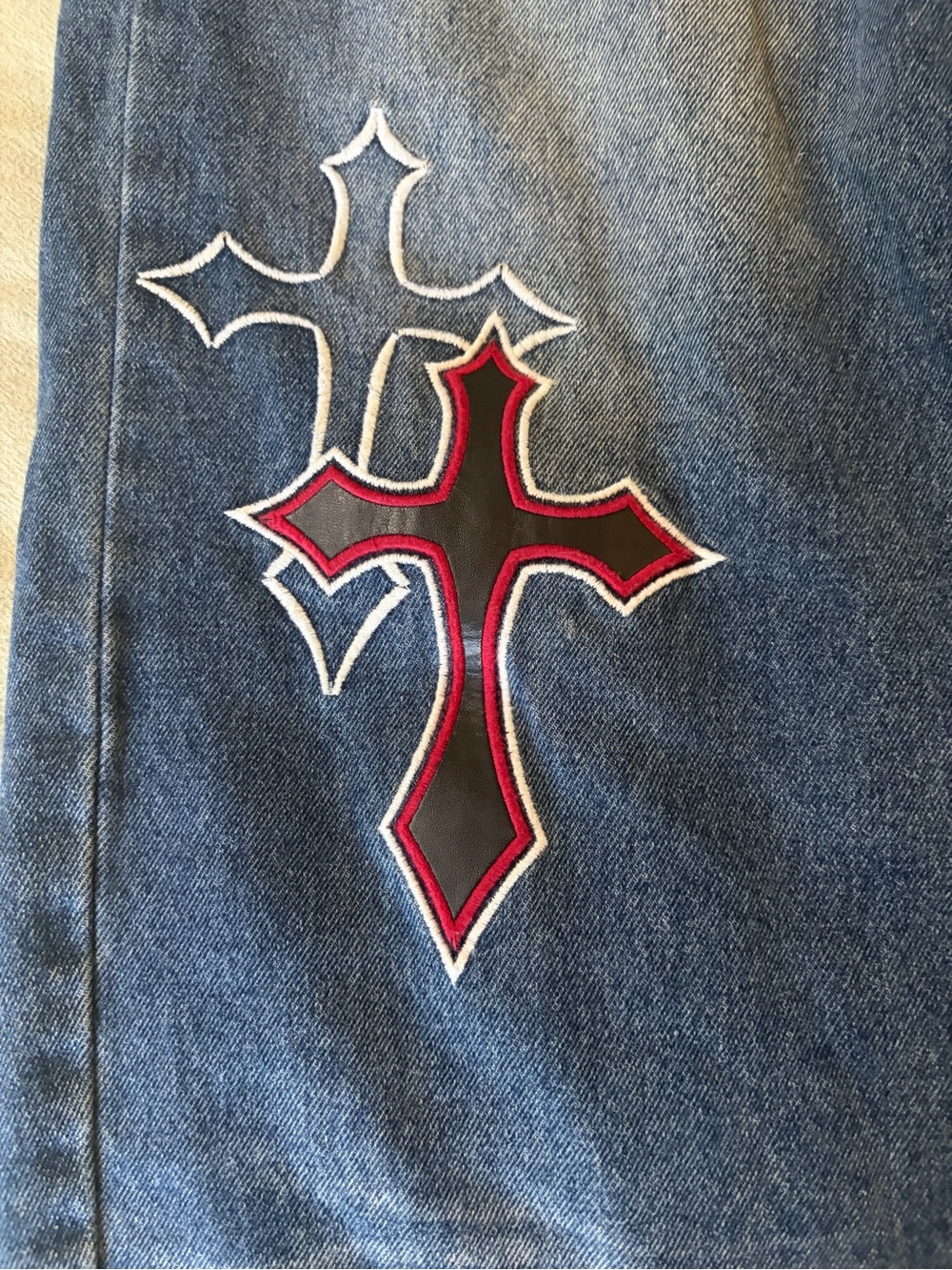 Ambush Men Ninth Hall Ambush Crosses Baked Medium Blue Wash Loose Fit Jeans. - Picture 5 of 13